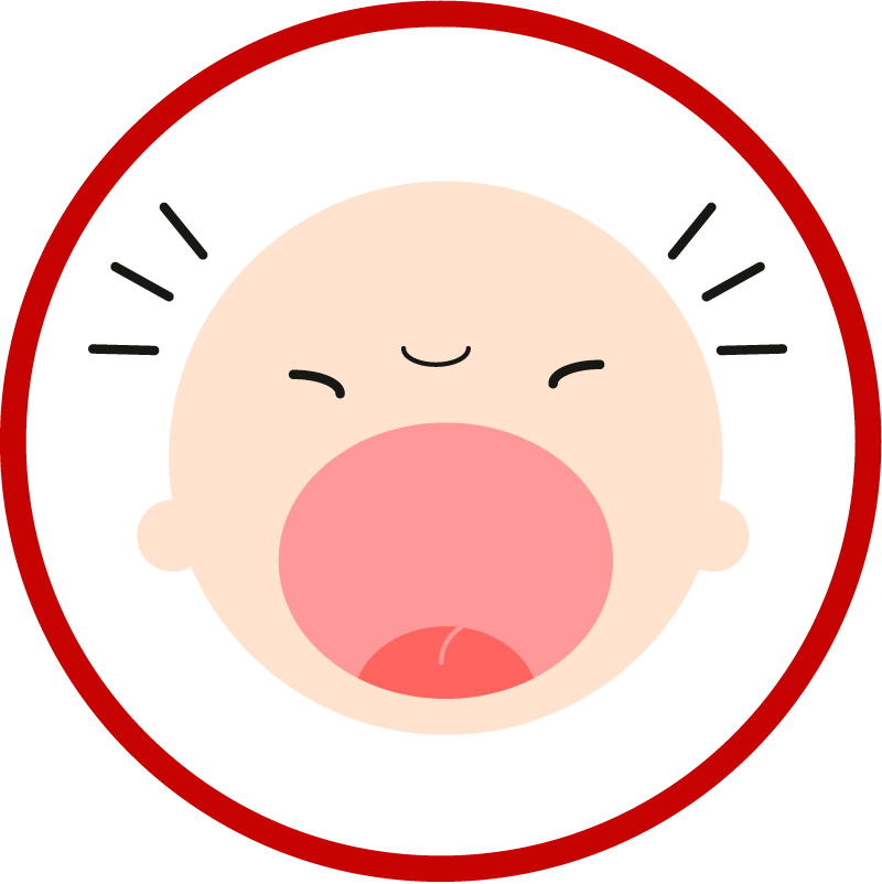 an illustration of a crying baby